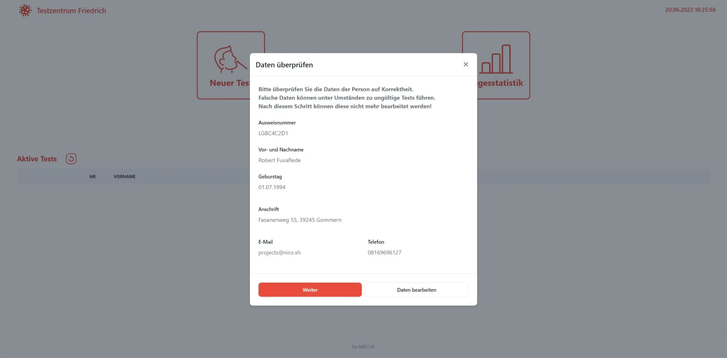 Person data check